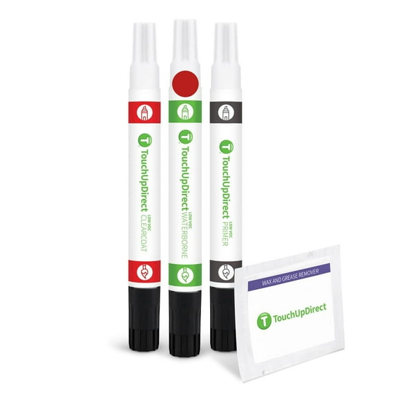 TouchUpDirect E4/F1/6D/M6886/M6470/6470 Vermillion Red for Ford Exact Match Touch Up Paint Combo - Preferred Kit