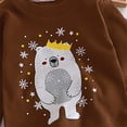 thumbnail image 6 of TOWED22 Toddler Boys Girls Cotton Pajama Set Cute Soft Pajamas Kids Winter Solid Color Cute Print Long Sleeved Home Wear Clothes Suit Baby Clothes Brown,3-6 M, 6 of 6