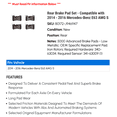 thumbnail image 2 of Rear Brake Pad Set - Compatible with 2014 - 2016 Mercedes-Benz E63 AMG S 2015, 2 of 2