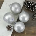 thumbnail image 2 of Northlight Set of 4 Silver Glass Ball Christmas Ornaments 3.25" (80mm), 2 of 4