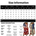 thumbnail image 3 of Patriotic Dresses for Women V-Neck 3/4 Sleeve Button Down A-Line Midi American Flag Dress Casual Summer Beach Vacation Sundress with Pockets, 3 of 7