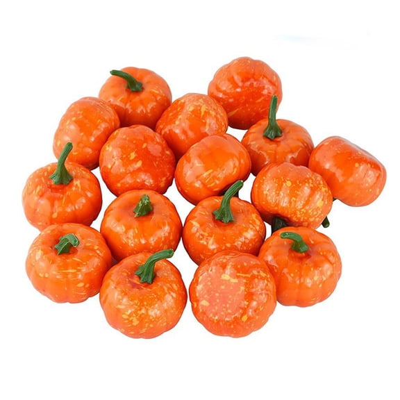 Thanksgiving Pumpkin 16 Pcs Halloween Atmospheres Ornaments Halloween Plastic Pumpkin Decorations for Home Party