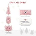 thumbnail image 3 of Resenkos 8ft Slim Artificial Pencil Christmas Tree with Realistic Branches & Warm White LED Lights, Pink, 3 of 7