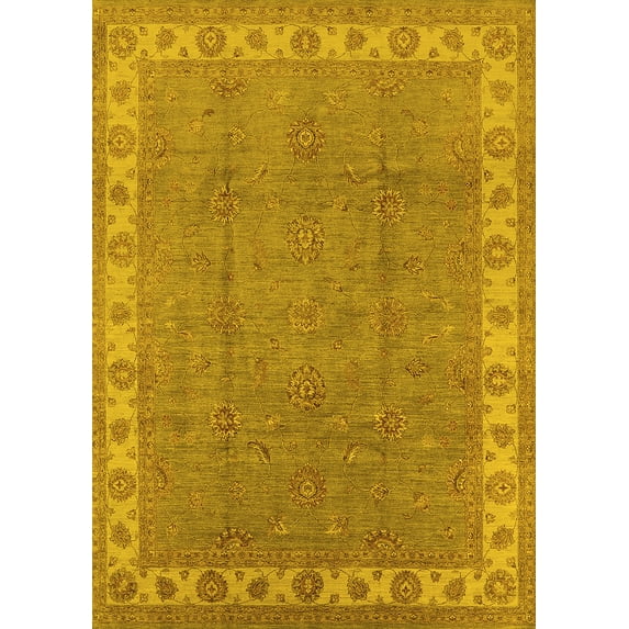 Ahgly Company Indoor Rectangle Oriental Yellow Traditional Area Rugs, 2' x 3'