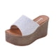 thumbnail image 2 of Sandalias Mujer Tacón inclinado Punta abierta Lentejuelas Zapatillas Cómodas Zapatos de playa Chanclas Wmkox8yii  hj789, 2 of 8