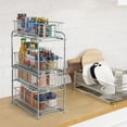 thumbnail image 2 of 2-Tier Under Sink Storage Sliding Basket Organizer Drawer 2 Pack, Silver, 2 of 7