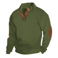 thumbnail image 4 of Rrunsv Men's Hooded Sweatshirt Casual Long Sleeve Drawstring Waffle Pullover Hoodies with Pockets Oversized Hoodie Green,XL, 4 of 5