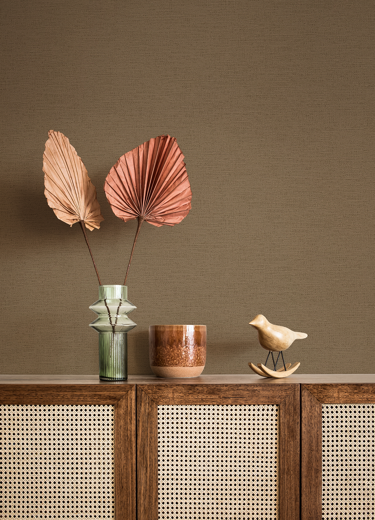 Advantage Canseco Brown Distressed Texture Wallpaper