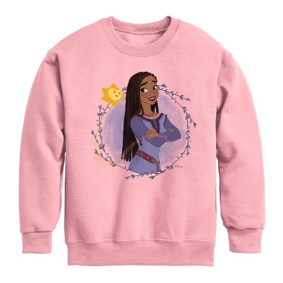 Disney Wish - Asha And Star - Toddler & Youth Crewneck Fleece Sweatshirt