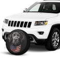 thumbnail image 2 of KAKALAD Dog American Flag Labrador Puppy Lab Retriever Cool 2 Spare Tire Cover Universal Vehicle Accessories Buckle Car Tools 16”in, 2 of 6