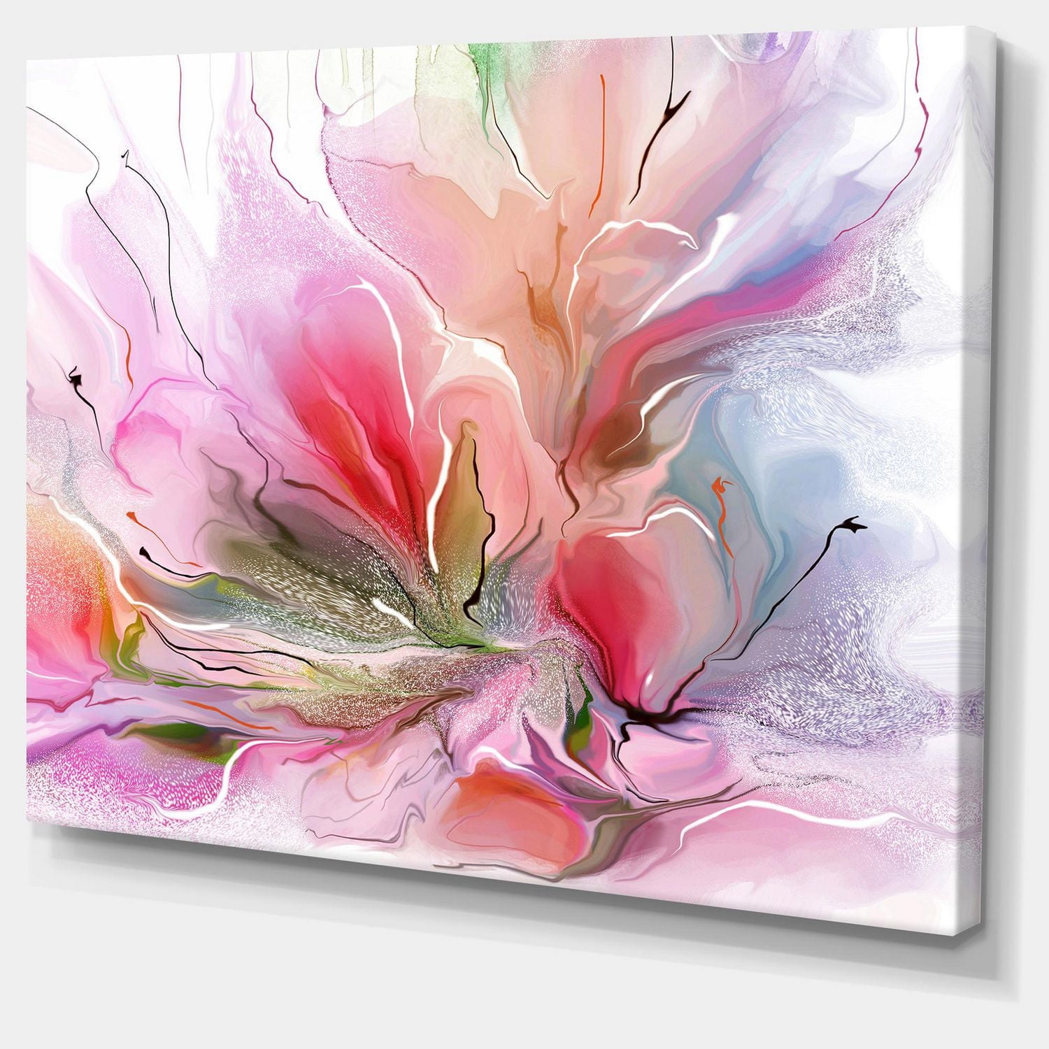 Designart Lovely Painted Floral Design Canvas Wall Art
