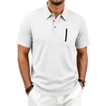 thumbnail image 2 of KLHDSF Men's Polo Shirts Short Sleeve Casual All Season Collar Shirts Soft Breathable Polo Tee Shirts Classic Golf Tops White XXL, 2 of 9