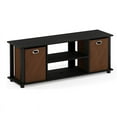 thumbnail image 3 of Furinno 13054AM-BK-MBR Econ Entertainment Center with & Storage Bins, Americano & Black & Medium Brown, 3 of 7