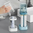 thumbnail image 4 of Toothbrush Holder Stand With Cover / Cup 3 Slots Toothbrush Holders For Bathrooms Compatible With Toothpaste Conventional Toothbrushes Storage Comb Multifunctional Storage, 4 of 7
