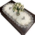 thumbnail image 1 of Mantel Silla simple Comedor Cubierta ovalada Decoración para el hogar Encaje bordado moderno, 1 of 5