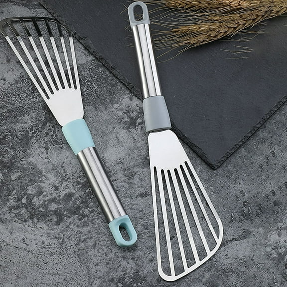 2Pcs Fish Spatulas, Upgrade Stainless Steel Fish Turner Spatula, Premium Kitchen Spatula Set of 2, Thickness Blade Spatulas Turner for Cooking, Flipping, Turning, Frying and Grilling, 10.2"