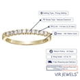 thumbnail image 3 of Vir Jewels 1/4 CTTW Diamond Wedding Band Women 14K Yellow Gold Half Eternity Round Prong Set, 3 of 6