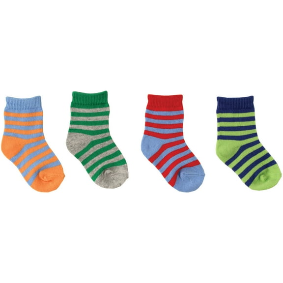 Newborn Baby Boys' and Girls' Colorful Socks 4-Pack, Choose Your Color & Size
