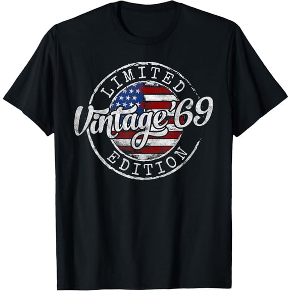 Vintage 1969 55th Birthday Gifts 55 Year Old For Men Women T-Shirt men and women can wear, black, white, gifts