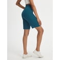 thumbnail image 2 of BALEAF Women's Bermuda Long Shorts 9" Above Knee Length Stretch Walking Athletic Dressy Casual Summer Blue S, 2 of 6