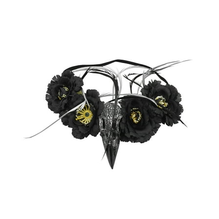 Womens Dark Gothic Raven Mistress Crown Headpiece Halloween Costume Accessory