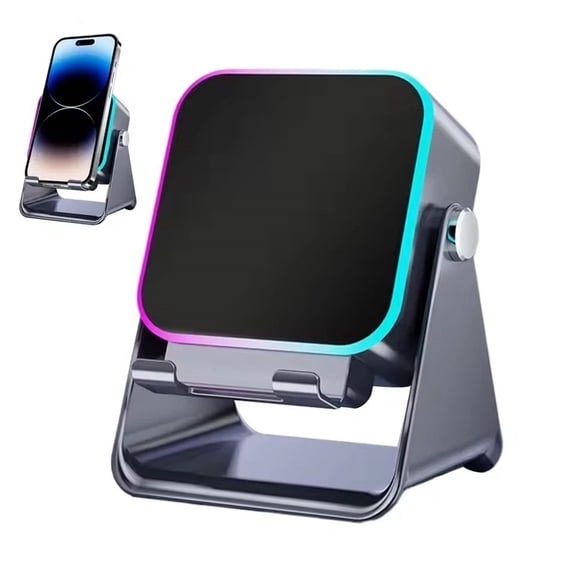 5-in-1 Wireless Induction Bluetooth Speaker With Phone Stand RGB Ambient Light Portable Audio Device