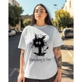 thumbnail image 3 of Women's Graphic T-Shirt White M Women's Tops Funny Cartoon Digital Illustration Crew Neck Short Sleeve Shirts for Women, 3 of 3