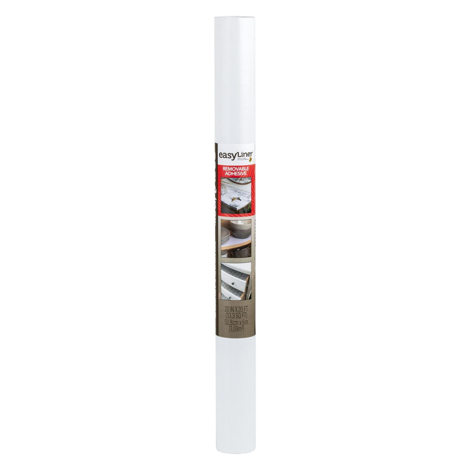 EasyLiner Contact Paper Removeable Adhesive Shelf Liner, White, 20 in. x 20 ft., 20 in. x 20 ft.