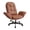 Brown, variant on Hawsaiy Criss Cross Office Chair with Flip-Up Arms, Ergonomic Cross Legged Desk Chair, PU Leather Executive Computer Chair, 135° Reclining Plush Cushion, Pet-Friendly, Beige