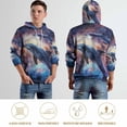 thumbnail image 5 of POBUDS Hoodie, Regular Fit Sporty Pullover Hooded Sweatshirt for Men Women Dolphins in Space 3XL, 5 of 6