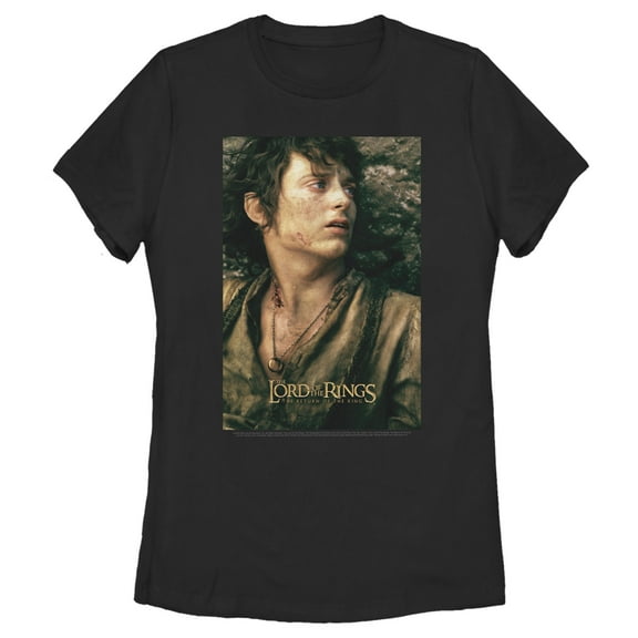 Women's The Lord of the Rings Fellowship of the Ring Frodo Logo  Graphic Tee Black X Large