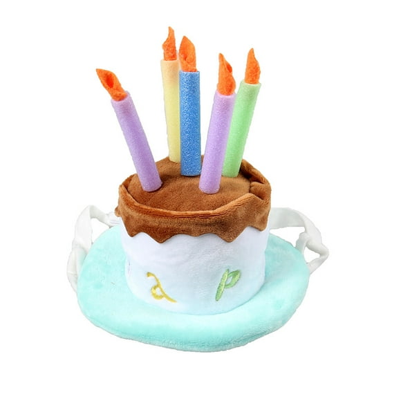 nipocaio Dog Birthday Hat, Pet Birthday Cake Hat with Candle for Dog Cat Party Costume