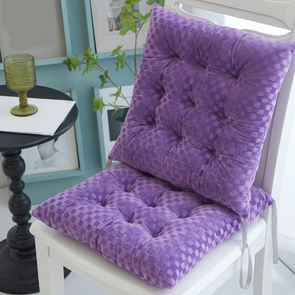 Cojín de suelo de pana | Tatamí suave para silla | Asiento para meditación de yoga | Accesorio de salón morado y felpeado | 15,75x15,75 in | Apoyo y comodidad