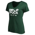 thumbnail image 2 of Women's Green Minnesota Wild Drop the Puck V-Neck T-Shirt, 2 of 3