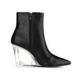 thumbnail image 3 of BLISSFUL STEP Bottines à Talon Compensé à Bout Pointu à Talon Transparent pour Femmes Noir (Taille 8), 3 of 6