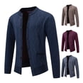 thumbnail image 1 of LOVZFMLL Sweaters for Men, Acrylic V-Neck Ribbed Cardigan, Fashion Casual Button Pocket Stretchy, Fall Clothes, Warm Winter Tops, 1 of 5