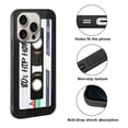 thumbnail image 2 of WIRESTER Shockproof Soft Rubber Cover Case for Apple iPhone 16 Pro 6.3" 2024, Retro Black Cassette Tape Hip Hop, 2 of 5