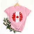 thumbnail image 3 of Pisexur Hauts pour Femmes, Hauts d'Été pour Femmes, Nouveau Pull à Manches Courtes Col Rond Décontracté Imprimé Rose, 2TG, 3 of 4