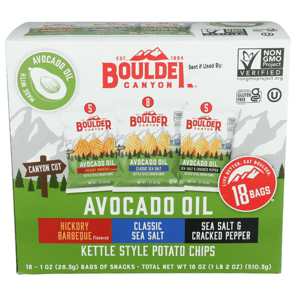 (Pack of 4) Boulder Canyon Chips Avocado Oil Multi 18 Pack 18 Oz
