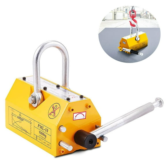 INTBUYING 2200lbs/1000kgs Steel Magnetic Lifter Permanent Lift Magnet for Hoist Shop Crane Block Board