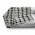 thumbnail image 3 of Geometric Soft Flannel Fleece Throw Blanket, Minimalist Style Abstract Circle on a Row Tribal, Cozy Plush for Indoor and Outdoor Use, 60" x 80", Ivory Black, by Ambesonne, 3 of 6