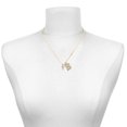 thumbnail image 2 of Delight Jewelry Silver-tone Small AB Crystal Cross - Large Goldtone Crystal Initial - B - Charm Necklace, 17.5"+2", 2 of 4