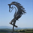 thumbnail image 3 of Ounissouiy Escultura de caballo rústico, estatua moderna, arte de Metal, estatua de caballo resistente al agua para el hogar, estante de libros, chimenea, Decoración del hogar No.1 Ounissouiy HA041330-01, 3 of 6