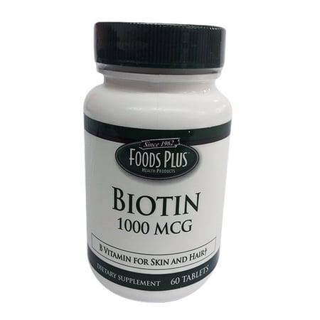 Moulin à vent Vitamines Biotin 1000 mcg comprimés par Food Plus - 60 Ea