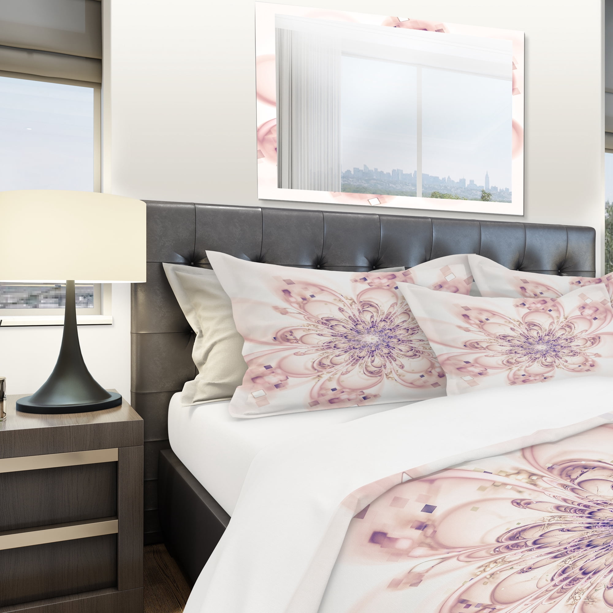 Designart 'Full Bloom Fractal Flower in Pink' Modern & Contemporary Duvet Cover Set