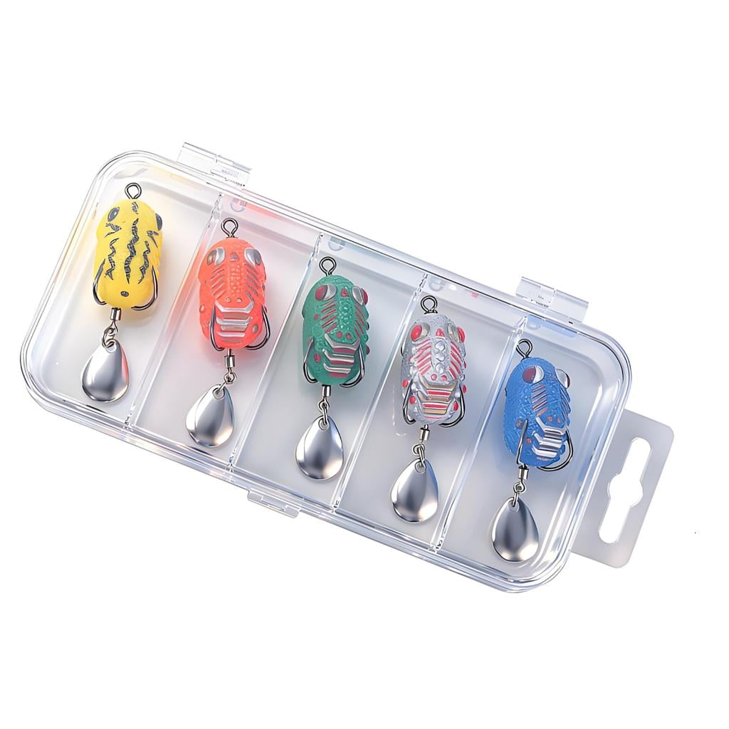 Lerpwige Soft Body Frogs Angling Set for Pond and Stream Use with Tail Motion