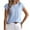 Light Blue, variant on Womens Summer Tops qolati Casual Caps Sleeve Crew Neck Ribbed Knit T Shirts 2024 Fashion Loose Basic Pullover Tunic Blouse