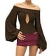 thumbnail image 2 of Sudaderas con capucha cómodas,Blusa hueca de verano para mujer, color liso, con mangas farol, de poliéster, ideal para el hogar, sopatenor, 2 of 7