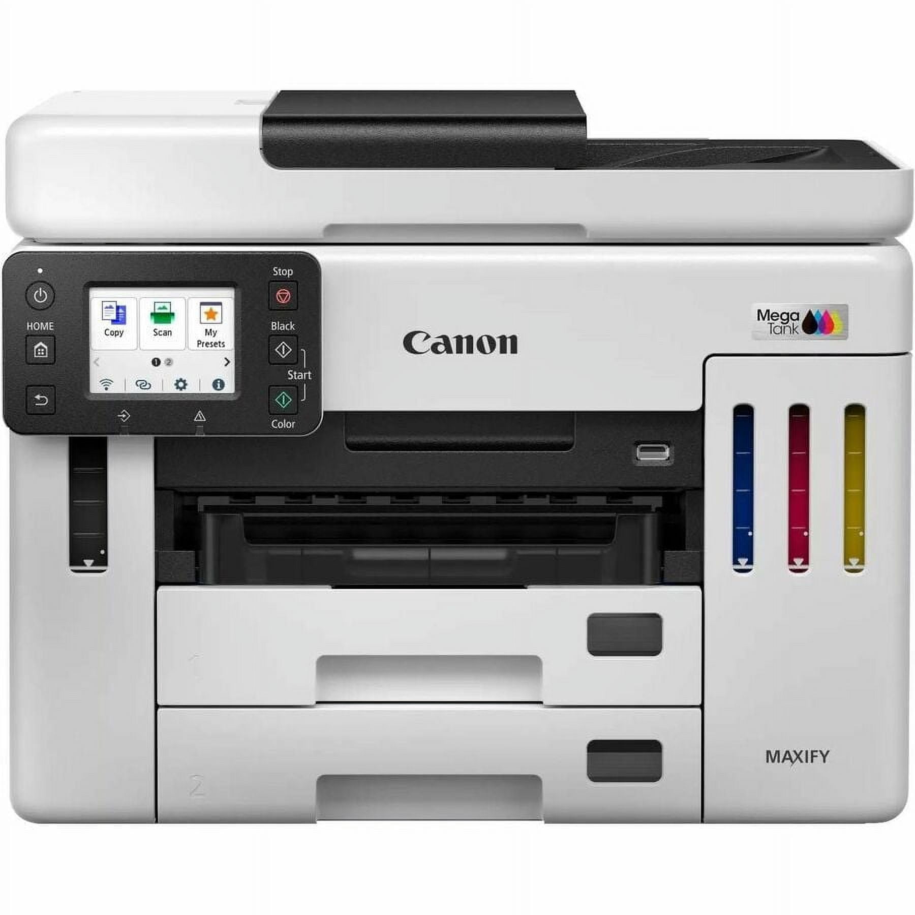 Canon MAXIFY GX7120 Wireless MegaTank Duplex All-in-One Inkjet Color Printer, Fax, White