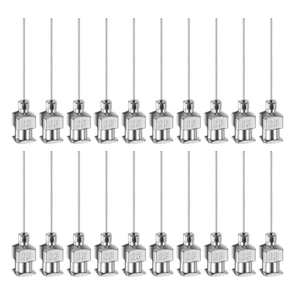 Unique Bargains 20pcs 23G Stainless Steel Dispensing Needles, 1" Glue Needle Tube Blunt Tip